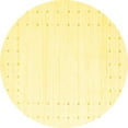 thumbnail image 1 of Ahgly Company Machine Washable Indoor Round Solid Yellow Modern Area Rugs, 7' Round, 1 of 4