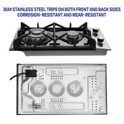 Eascookchef 2 Burners Gas Cooktop Electric Stove Oven 12 inch NG/LP Gas Stainless Flame-Out Proof