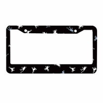 Sloboki I Drew a Frog Cutely License Plate Frame Universal Aluminum Metal Car Tag Holders Cars Decor