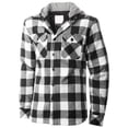 thumbnail image 1 of Ma Croix Mens Hooded Flannel Shirts Quilted Plaid Jacket, 1 of 9