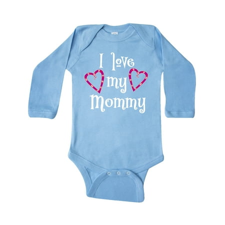 

Inktastic I Love my Mommy- hearts Gift Baby Boy or Baby Girl Long Sleeve Bodysuit