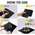 thumbnail image 5 of 12 Pack Gas Stove Burner Covers, Reusable Non-stick Stove Top Burner Cover Liners Heat-resistant Gas Range Protectors -Size 10.6” x 10.6”- Double Thickness 0.2mm, Cuttable, Dishwasher Safe, Fast Clean, 5 of 9
