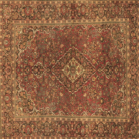 Ahgly Company Indoor Square Persian Brown Traditional Area Rugs, 8' Square