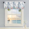 thumbnail image 5 of Ocean Jellyfish Window Valance for Kitchen, Watercolor Seaweed Sea Horse Coral White Letter Texture Rod Pocket Short Curtain for Small Windows, Light Filtering Decorative Valance, 60 x 18 Inch, 5 of 9
