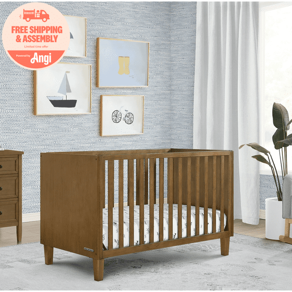 Delta Children Sonny 4-in-1 Convertible Baby Crib, Chestnut