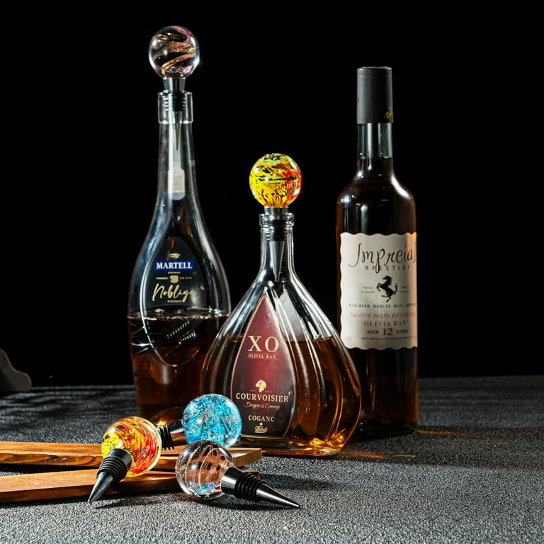 Longree Art Wine Bottle Stoppers, Blown Glass Ball Decoration,Reusable  Murano Glass Wine Stopper 4"(1 Pcs) - Walmart.com