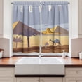 thumbnail image 2 of Ambesonne Vintage Egyptian Kitchen Curtains, Cleopatra Pyramids, 55"x45", Ceil Blue Dark Yellow, 2 of 3