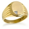10kt Gold Men's Ring with Diamond Accent