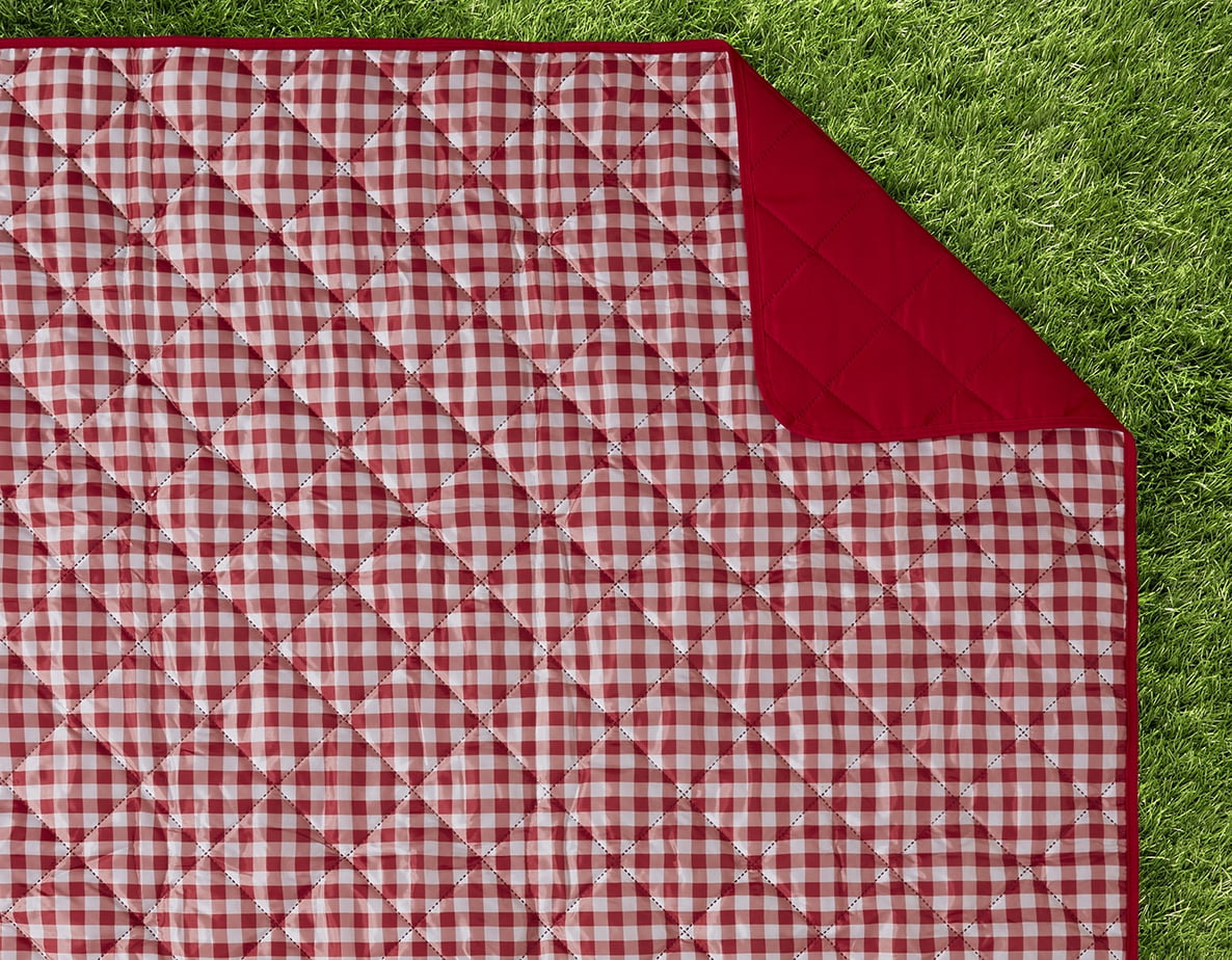 Mainstays Water Repellent Outdoor Blanket, Red Gingham, 1 Piece, 50" x 70"