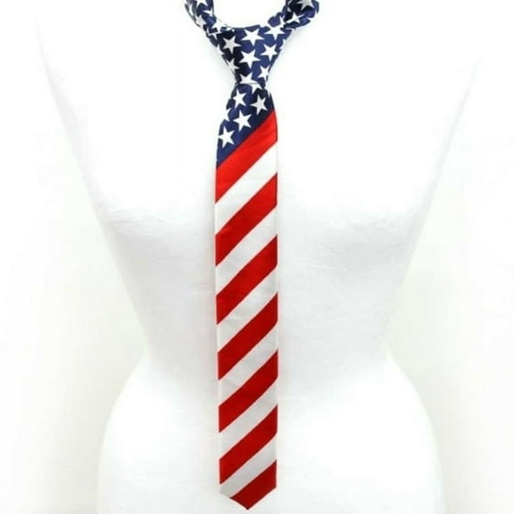 US FLAG Patriotic TIE Polyester Slim Unisex necktie USA - New with box/tags