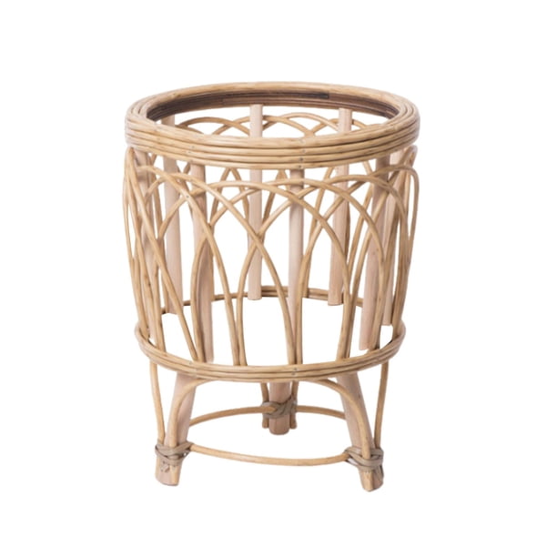 Soporte para plantas de madera, adorno decorativo, estante resistente tejido a mano para plantas L