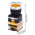 thumbnail image 2 of 400V Momentary Push Buttons Industrial Digital Controlled Self-reset Flat Round Caps Plastic Copper Power Switches Yellow, 2 of 8