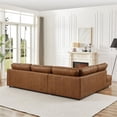 thumbnail image 5 of Griffith Upholstered Left-Facing Leather Sectional Sofa in Cognac Tan, 5 of 7