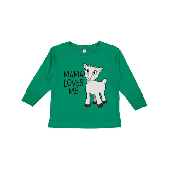 Inktastic Mama Loves Me- cute goat Boys or Girls Long Sleeve Toddler T-Shirt