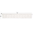 thumbnail image 3 of DecMode 72" x 8" 1-Tier White Floral Wall Shelf with Brown Distressing, 3 of 10