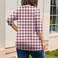 thumbnail image 6 of Sewkxo Womens Plus Size Tops Casual 3/4 Length Shirt Crewneck Print Blouse Fashion 2026 Summer Clothes L-5x,Pink 5XL, 6 of 6