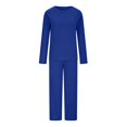 thumbnail image 5 of yievot Lounge Sets for Women Long Sleeved Knitted Two Piece Sweater and Pants Pajamas Loungewear, 5 of 8