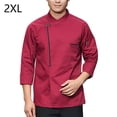 thumbnail image 2 of Chef Abrigo Unisex-Adult Manguito de manga larga Permeabilidad Hornee fácil de limpiar uniforme de cocina para otoño e invierno Restaurante Cake Shop Red XXL Scienceny LF000336-16, 2 of 7