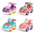 thumbnail image 1 of Coches De Juguete Push And Go Para Bebés, Niños, Animales De Dibujos Animados, Coches De Juguete, Regalo De Cumpleaños, No Necesita Batería 4 Uds. Yuarrent FN005756-00, 1 of 6