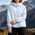thumbnail image 2 of CFLVAEK Plus Size Rain Jacket for Women Lightweight Waterproof Hooded Windbreaker Spring Fall Hiking Outdoor Raincoat with Hood Light Blue L, 2 of 10