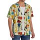 thumbnail image 2 of Balery Different Kind Of Guitars Camisa Casual de Manga Corta con Botones para Hombre, Texturizada, Estilo Cubano, para Playa, Verano-Medium, 2 of 5