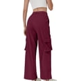 thumbnail image 3 of BRGZLK Cargo Pants For Women High Waisted Baggy Corduroy Multi Pocket Pleated Elastic Waist Sweatpants Long Pants, 3 of 4