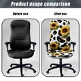 thumbnail image 4 of Xoenoiee Cow Sunflower Print Home Office Chair Covers Stretchable Computer Desk Chair Covers High Back Universal Executive Boss Chair Covers Removable Gaming Chair Cover, Machine Washable, S, 4 of 7