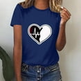 thumbnail image 4 of Hyknon Plus Size Tops for Women Fashion Crewneck Short Sleeve Loose Solid Color Pullover Going out Tops Spring Summer Valentine's Day Love Heart Printed Shirts, 4 of 5