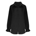 thumbnail image 4 of Womens Short Sets Summer 2 Piece Sets for Women Summer Outfits for Women Casual Long Sleeve Shirt and High Waist Shorts Fashion Two Piece Summer Sets, 4 of 5