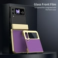 thumbnail image 5 of ELEHOLD Case for Samsung Galaxy Z Flip 4, Shockproof Hard PC Frosted Back Case with Hinge Protection & Built-in Screen Protector,Purple, 5 of 9