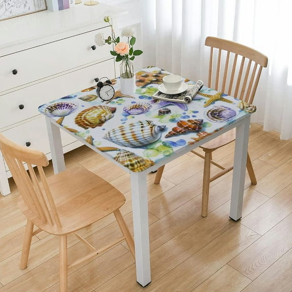 BANET Rectangle Tablecloth Sea RectangleTable Cloth Polyester Summer Table Cover Decorative for Kitchen Party Indoor Outdoor white