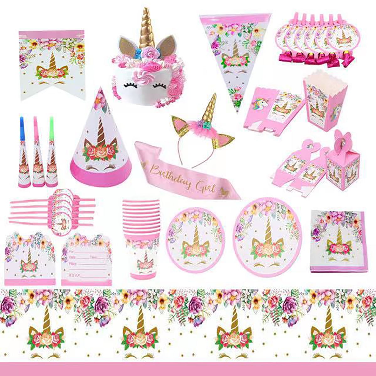 Ultimate Unicorn Party Supplies and Plates for Girl Birthday Unicorn Party Decorations Set for