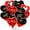 Red and Black, variant on KatchOn, Happy Valentines Day Balloons - 18 Inch, Pack of 12 | Black and Red Heart Shaped Balloons, Valentines Day Decorations | Love You Balloons, Heart Balloons, Romantic Decorations Special Night