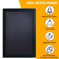 thumbnail image 3 of Size 20" x 30", Wood Frame, Chalkboard Sign, Vertical or Horizontal Wall Mount, Includes 4 Chalk Markers, Chalk & Eraser, by Better Office Products (Solid Black), 3 of 5