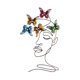thumbnail image 2 of Metal Wall Art Abstract Line Person Butterflies Decoración de pared, escultura de pared, adorno colgante para la oficina del dormitorio interior, 2 of 7