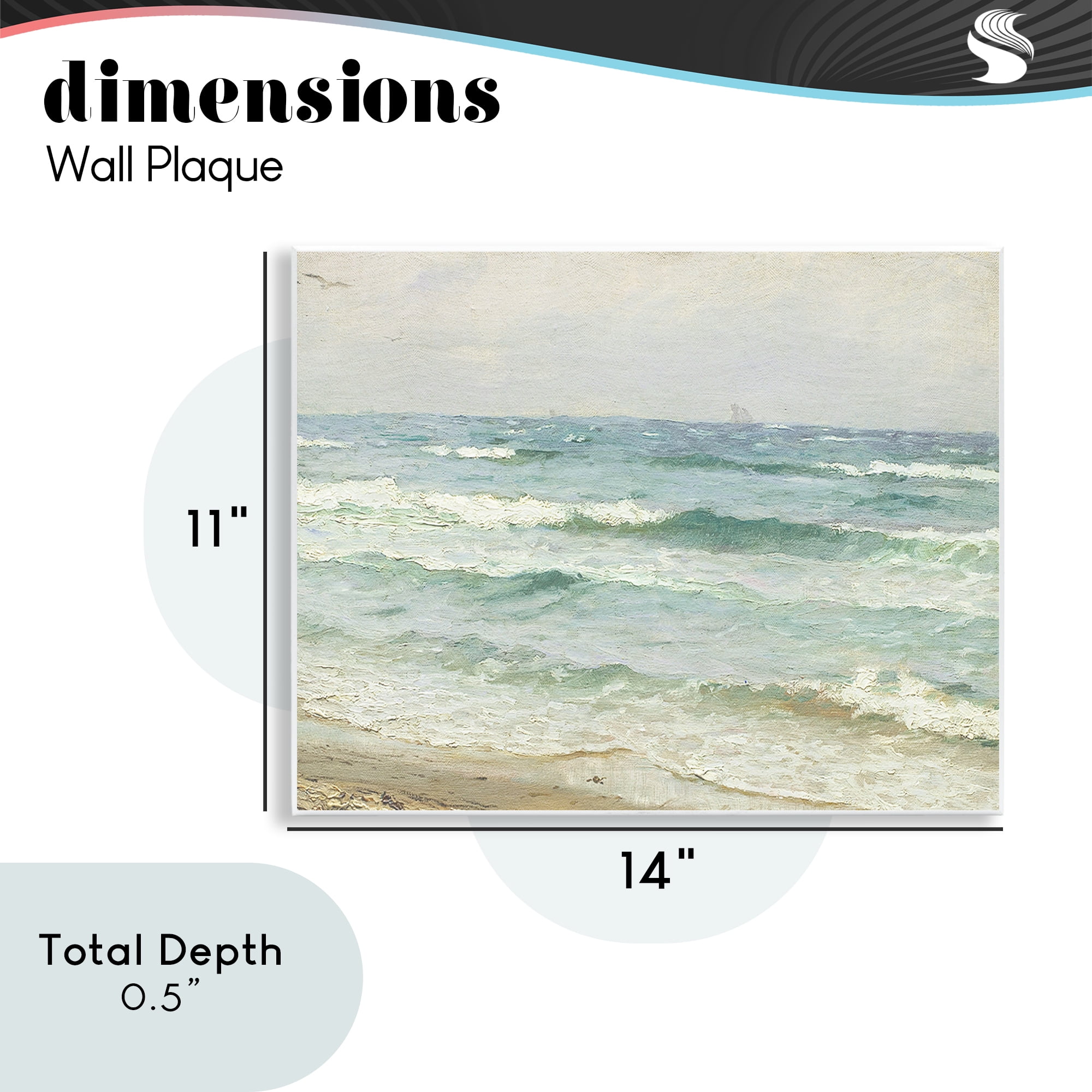 Stupell Industries Vintage Waves on The Shore Wall Plaque Art, design by Leah Straatsma