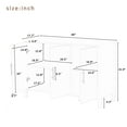 thumbnail image 5 of EUROCO 48" Longer Free Standing Buffet Cabinet ,Modern Sideboard Cabinet with Pine Wood legs,3 Doors and Shelves，Metal Handle for Living Room Study Entrance Corridors ,White, 5 of 8
