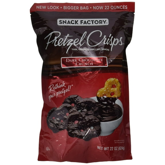 Snack TMH1 Factory Pretzel Crisps Dark Chocolate Crunch - 22 Oz.
