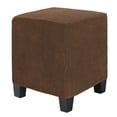 thumbnail image 1 of Uxcell 1-Pack 13" x 13" x 15" Fundas de otomana cuadrada estirable de tela de terciopelo de maíz, protector para taburete de sala de estar interior [Café], 1 of 7