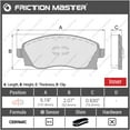 thumbnail image 3 of Friction Master D1176 Front Premium Ceramic Brake Disc Pad Set (4), 3 of 4