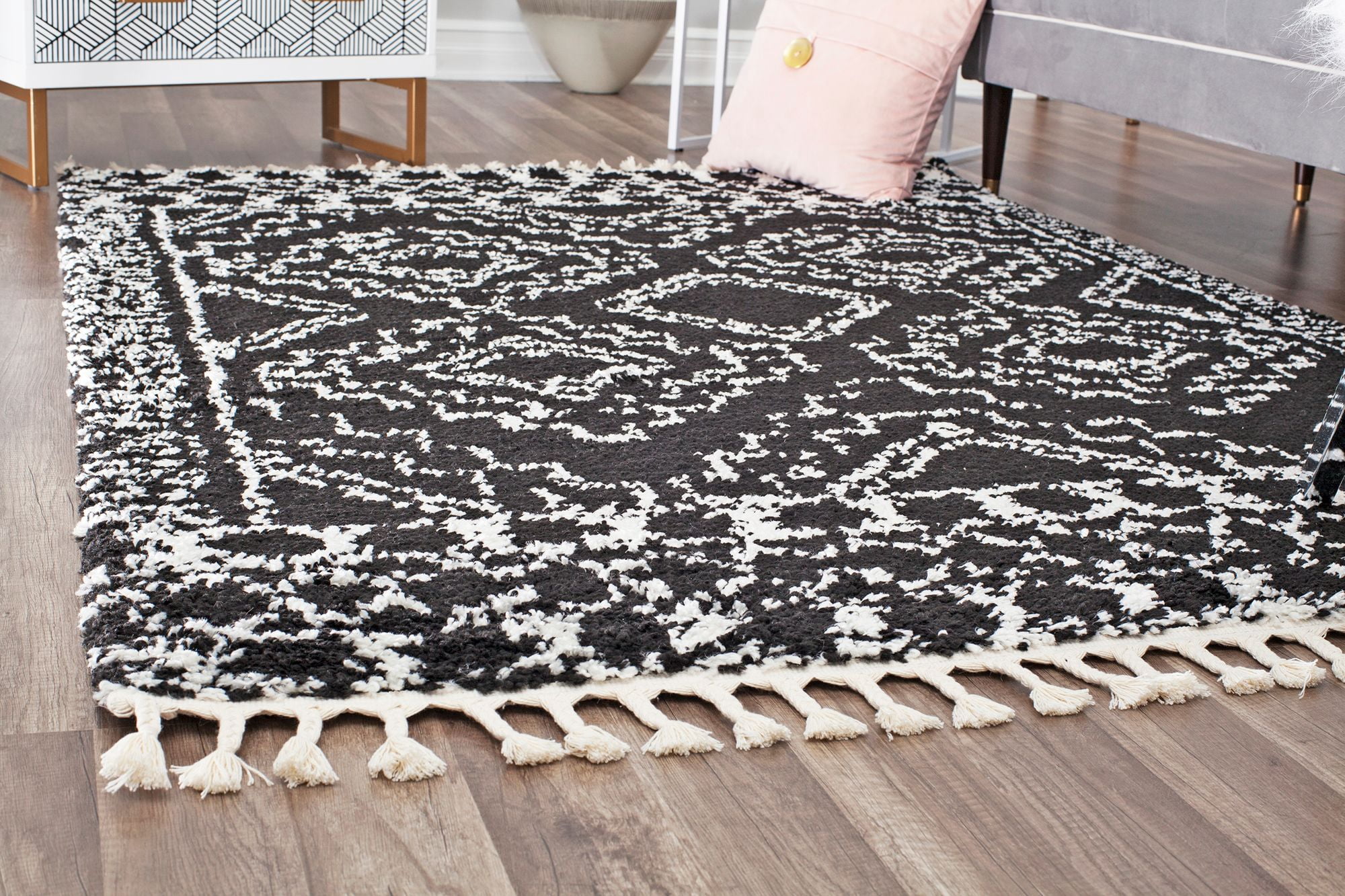Rugs America Moon Collection MS40A Moroccan Tribal Sable Area Rug, 5'0"x7'0"