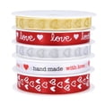 thumbnail image 2 of Cintas de raso con estampado de corazones, surtidas, para envolver regalos de San Valentín. 5 rollos, 2 of 9