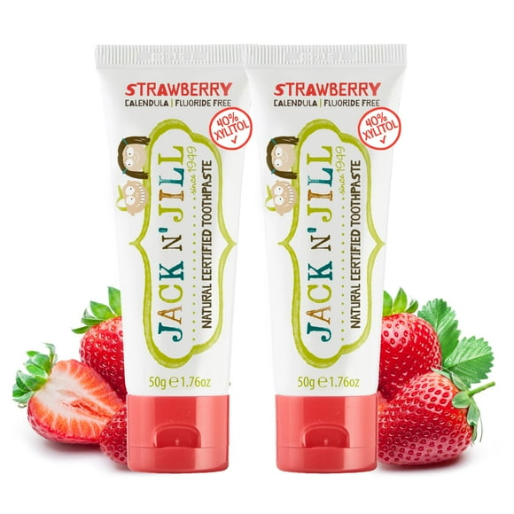 Jack N' Jill Natural Toothpaste, Strawberry, 1.76oz (Pack of 2)