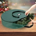 thumbnail image 2 of Premium Holiday Christmas Wreath Storage Bag 36” - Dual Zippered Storage Container & Durable Handles, Protect Artificial Wreaths - Holiday Xmas Bag Made of Tear Proof 600D Oxford - 5 Year Warranty, 2 of 7
