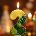 thumbnail image 4 of Green Dinosaur Number Birthday Candle, Creative Cartoon Animal Cake Topper for Party Decor, Fun Birthday Celebration Supplies, Decorative Accessory, Number 2, 4 of 6