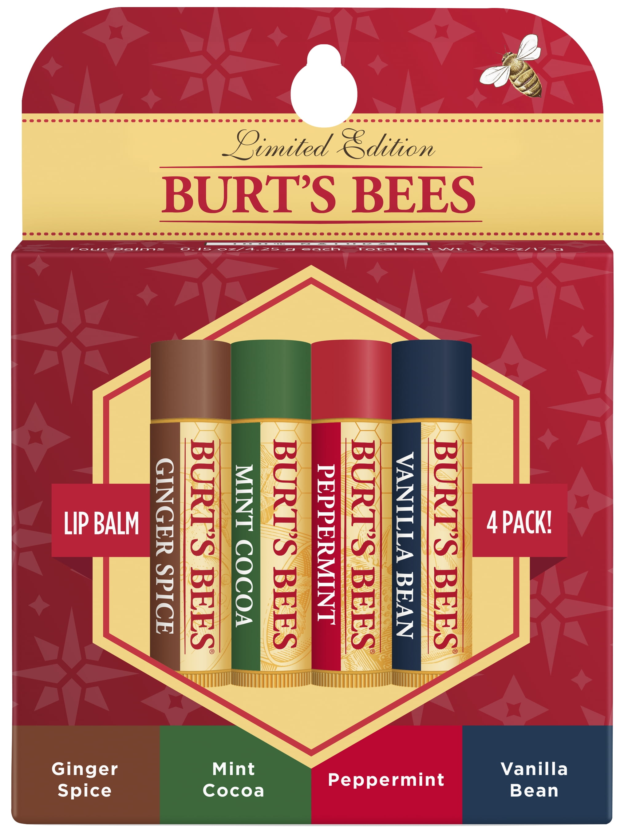 (14 Value) Burt's Bees 100 Natural Moisturizing Lip Balm, Holiday