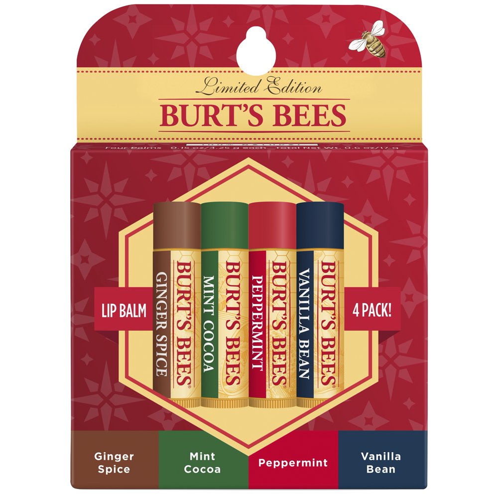 Burt's Bees 100 Natural Moisturizing Lip Balm, Holiday Pack Ginger