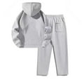 thumbnail image 3 of Fgvctg Mens Sweatsuits 2 Piece Set Tracksuits Sets Half Zip Hoodie Wide Leg Sweatpants Winter Athletic Jogger Lounge Sweatsuit with Pockets Light Gray L, 3 of 3