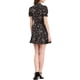 thumbnail image 3 of INSPIRE CHIC Vestido de Chifón con Volantes Florales y Lazo para Mujeres, Manga Corta Puff, Corte Ajustado y Amplio, XL Negro-Blanco, 3 of 7