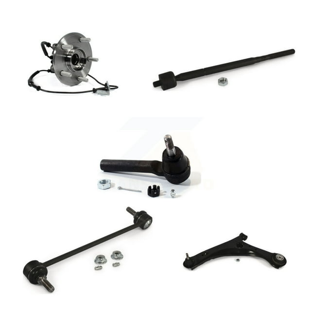 Transit Auto Front Left Bearing Lower Control Arm with Ball Joint Outer Inner Tie Rod & Sway Bar Link Kit (5Pc) for Car Dodge Grand Caravan Chrysler Town Country Ram C/V Volkswagen Routan K77-101519